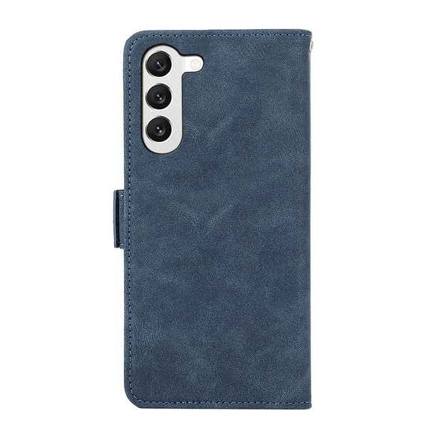 For Samsung Galaxy S22 5G ABEEL Frosted Magnetic RFID Leather Phone Case(Blue)