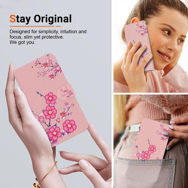 For OPPO F25 Pro 5G Global Crystal Texture Colored Drawing Leather Phone Case(Cherry Blossoms)