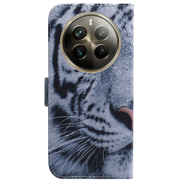 For Realme 12 Pro+ Global Coloured Drawing Flip Leather Phone Case(Tiger)