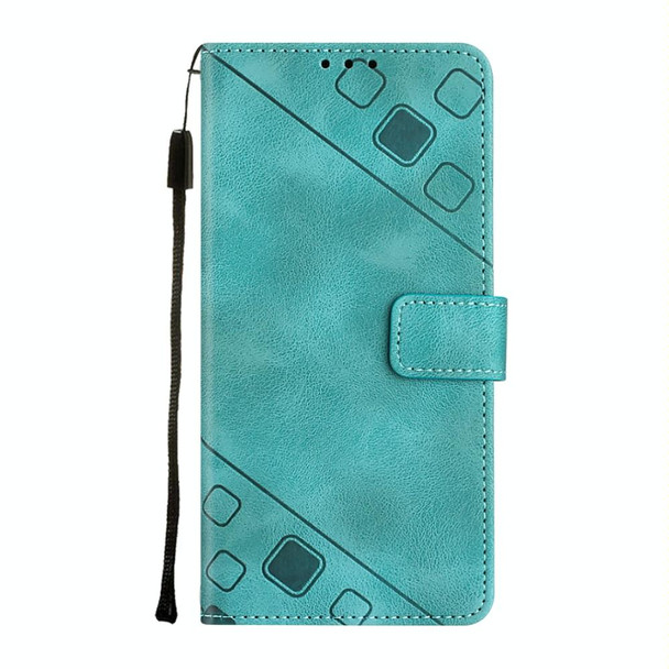 For Motorola Moto G34 Skin-feel Embossed Leather Phone Case(Green)