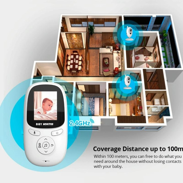 R306 Room Temperature Monitor Intercom Camera 2.0-inch Night Vision Wireless Baby Monitor(AU Plug)