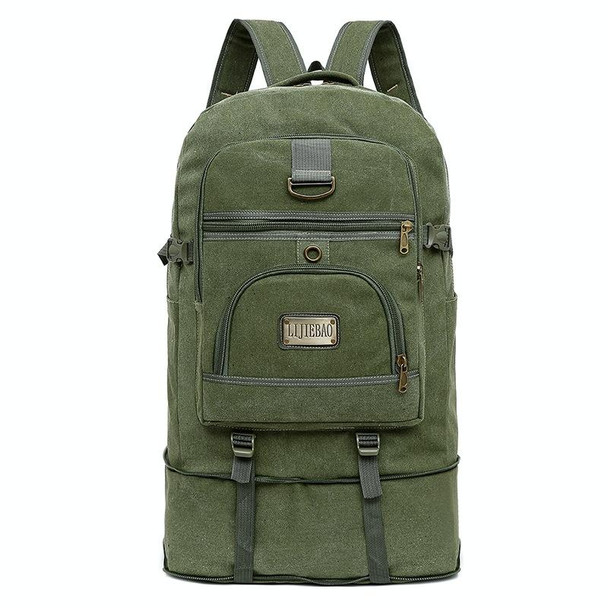 LIJIEBAO Outdoor Shoulder Bag Canvas Durable Travel Backpack Men Retro Casual Computer Bag(Army Green)