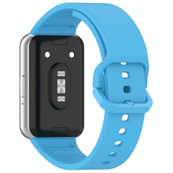 For Samsung Galaxy Fit 3 Solid Color Colorful Buckle Silicone Watch Band(Sky blue)