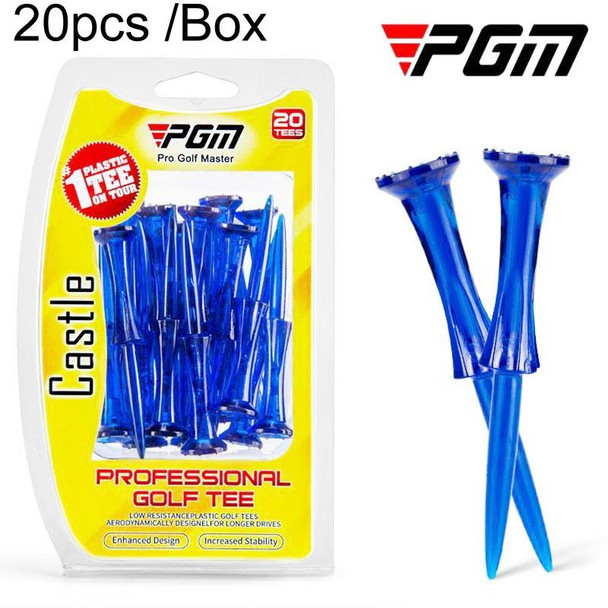 20pcs /Box PGM QT024 Golf Ball Tee Competition Ball Studs 8 Point Crown Tip Durable Anti-Hitting(Blue)
