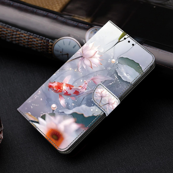 For Samsung Galaxy A31 Crystal Painted Leather Phone case(Koi)