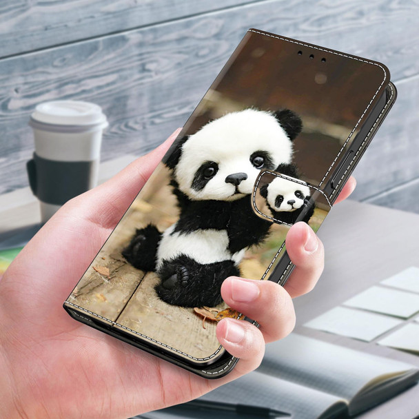 For Samsung Galaxy M33 5G Crystal Painted Leather Phone case(Panda)