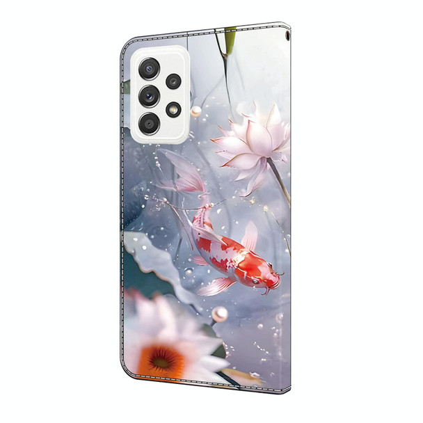 For Samsung Galaxy M53 5G Crystal Painted Leather Phone case(Koi)