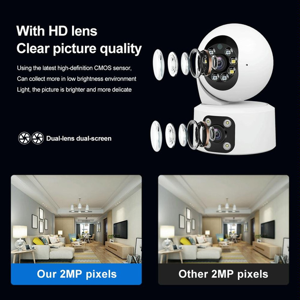 SriHome SH049 2MP + 2MP Humanoid Tracking Smart Night Vision Dual Lens HD IP Camera(AU Plug)