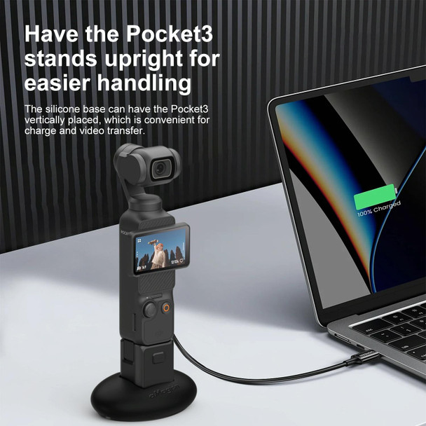For DJI Osmo Pocket 3 aMagisn Desktop Silicone Base Car Sports Camera Accessories(Base+Double-sided Glue)