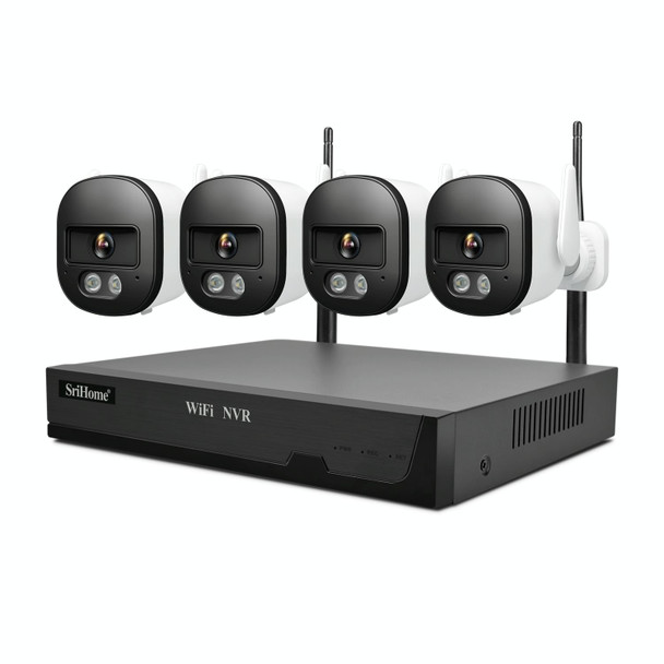 SriHome NVS001E-IPC056 Ultra HD 4 Channel WiFi Network Video Recorder Set(UK Plug)