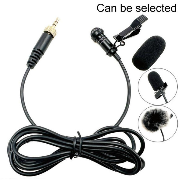 3.5mm Straight Internal Thread Plug Wireless Transmitting Lavalier Microphone, Length: 5m(Rabbit Fur Windproof Cover)