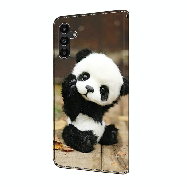 For Samsung Galaxy A25 5G Crystal Painted Leather Phone case(Panda)
