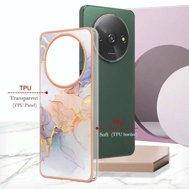 For Xiaomi Redmi A3 Electroplating IMD TPU Phone Case(White Marble)