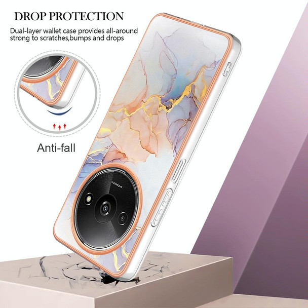 For Xiaomi Redmi A3 Electroplating IMD TPU Phone Case(White Marble)