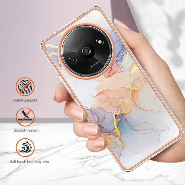 For Xiaomi Redmi A3 Electroplating IMD TPU Phone Case(White Marble)