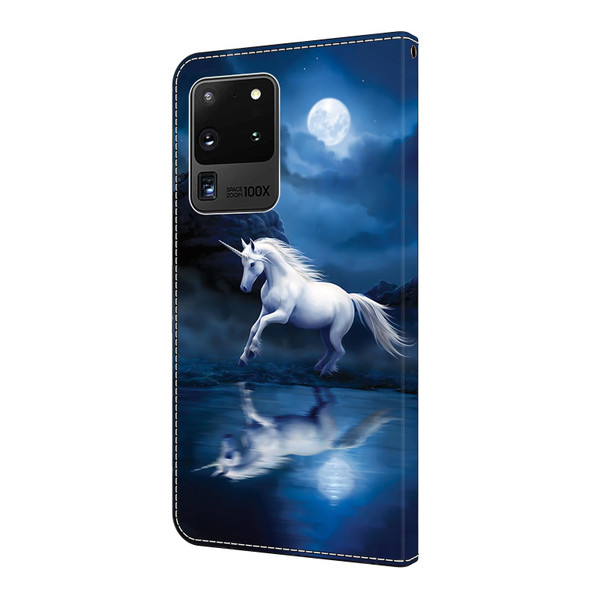 For Samsung Galaxy Note20 Ultra 5G Crystal Painted Leather Phone case(White Horse)