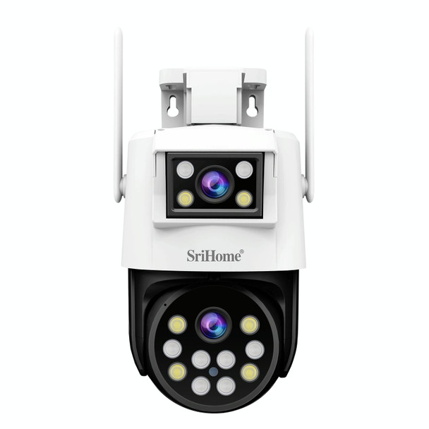 SriHome SH048 2MP + 2MP Humanoid Tracking Smart Night Vision Dual Lens IP Camera(US Plug)