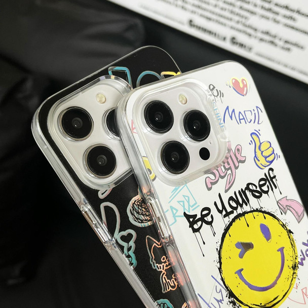 For iPhone 14 Pro Colorful Pattern TPU + PC Phone Case(Smile)