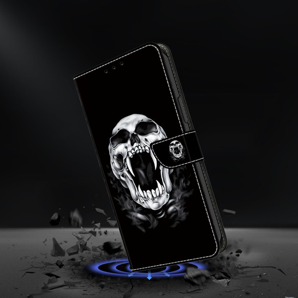 For Samsung Galaxy A33 5G Crystal Painted Leather Phone case(Skull)