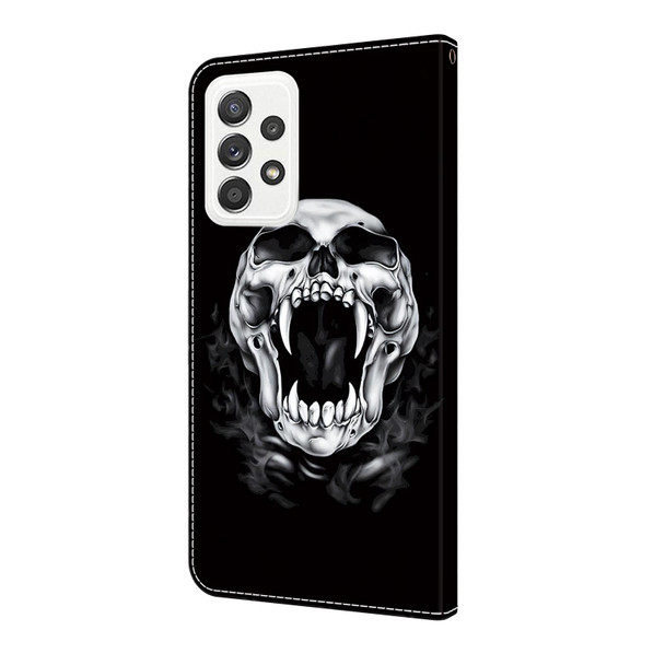 For Samsung Galaxy A33 5G Crystal Painted Leather Phone case(Skull)