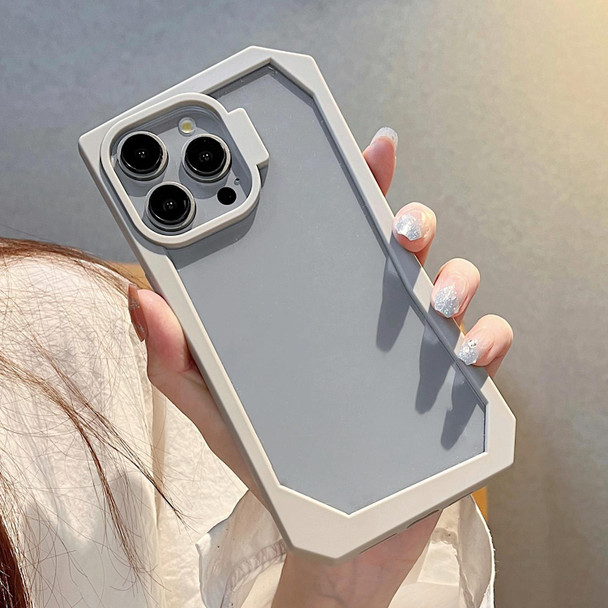 For iPhone 12 Max Creative Irregular Frame Shockproof Phone Case(White)