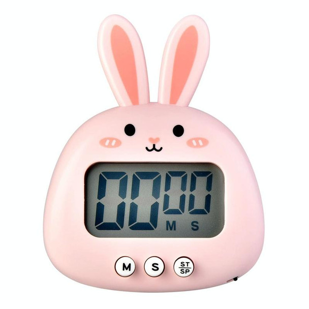 Cartoon Electronic Timer Magnetic Student Study Time Manager(RB740 Bunny Pink)