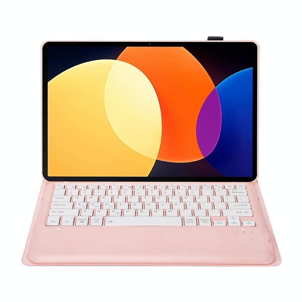 For Xiaomi Pad 6S Pro 12.4 Lambskin Texture Detachable Bluetooth Keyboard Leather Case(Pink)