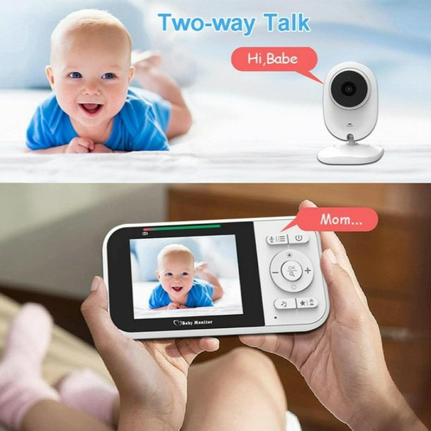 Temperature Detection 2 Way Voice Baby Security Video Camera 2.8-inch LCD Baby Monitor(EU Plug)