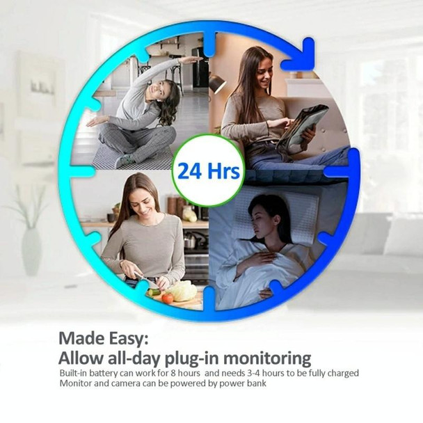 Temperature Detection 2 Way Voice Baby Security Video Camera 2.8-inch LCD Baby Monitor(EU Plug)