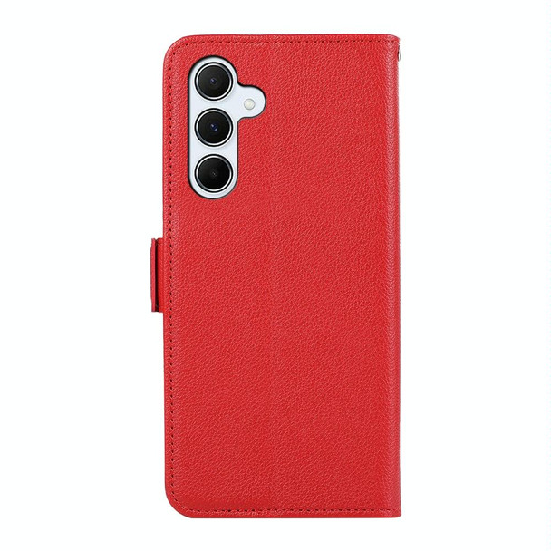 For Samsung Galaxy A25 5G ABEEL Side-Magnetic Litchi Pattern Leather RFID Phone Case(Red)