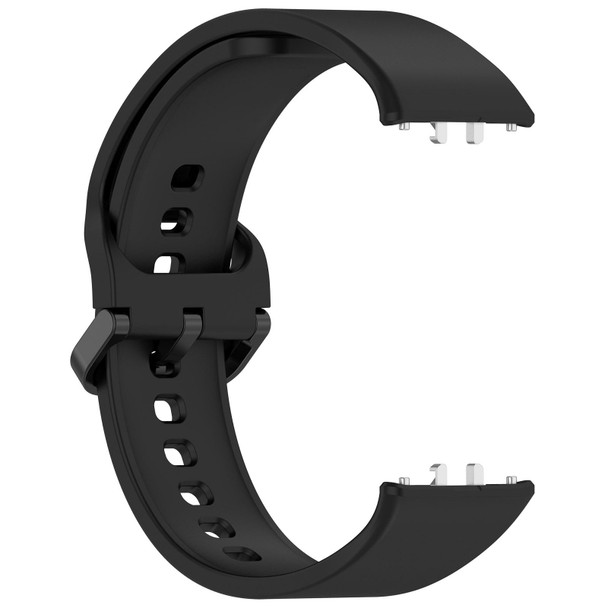 For Samsung Galaxy Fit 3 Solid Color Colorful Buckle Silicone Watch Band(Black)