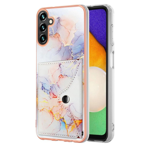 For Samsung Galaxy A34 5G Marble Pattern IMD Card Slot Phone Case(Galaxy Marble White)