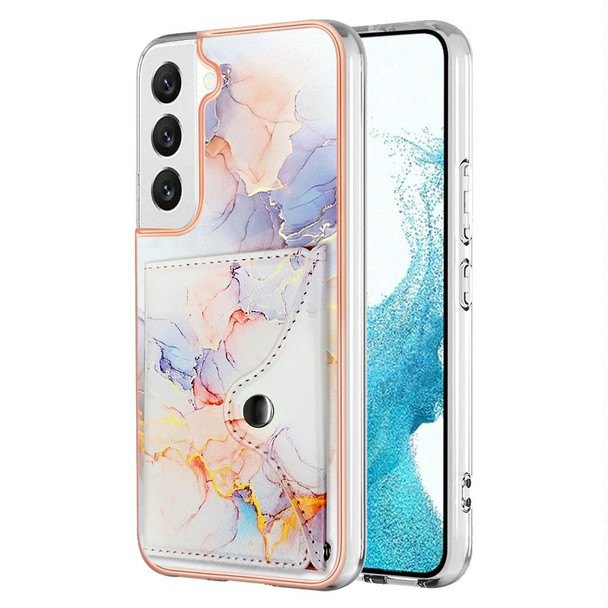 For Samsung Galaxy S23 5G Marble Pattern IMD Card Slot Phone Case(Galaxy Marble White)
