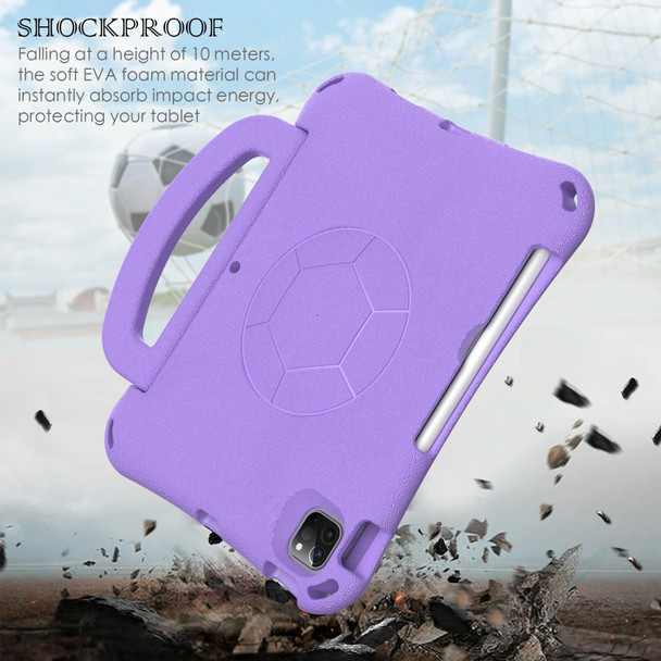 For iPad Air 10.9 2022 / 2020 Handle Football Shaped EVA Shockproof Tablet Case(Light Purple)