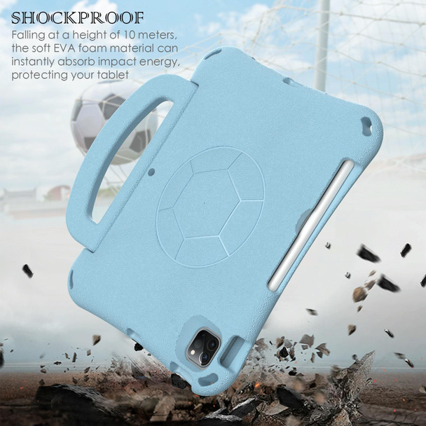 For iPad Air 10.9 2022 / 2020 Handle Football Shaped EVA Shockproof Tablet Case(Light Blue)