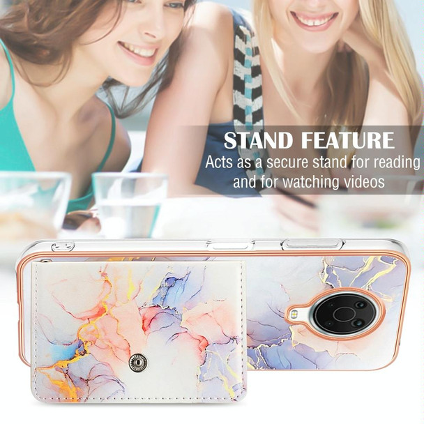 For Nokia G20 / G10 Marble Pattern IMD Card Slot Phone Case(Galaxy Marble White)