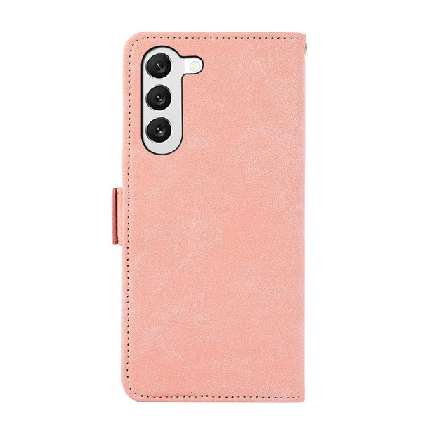 For Samsung Galaxy S23 5G ABEEL Frosted Magnetic RFID Leather Phone Case(Pink)