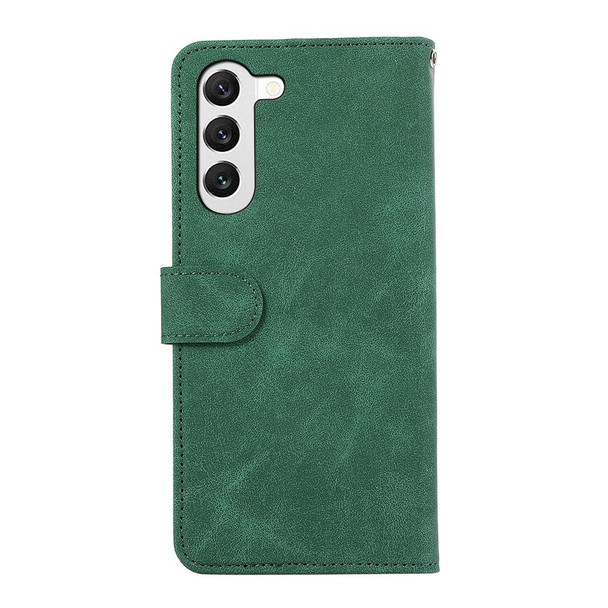 For Samsung Galaxy S23 5G ABEEL Color Block Magnetic RFID Leather Phone Case(Green-Black)