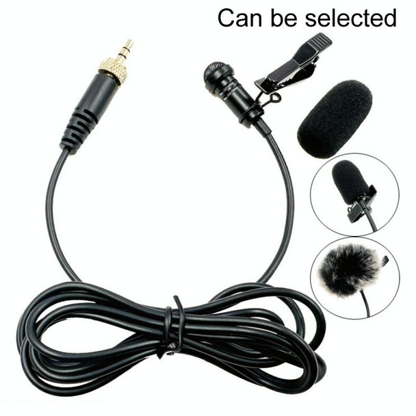 3.5mm Straight Internal Thread Plug Wireless Transmitting Lavalier Microphone, Length: 1.5m(Sponge Cover+Rabbit Fur Windproof Cover)