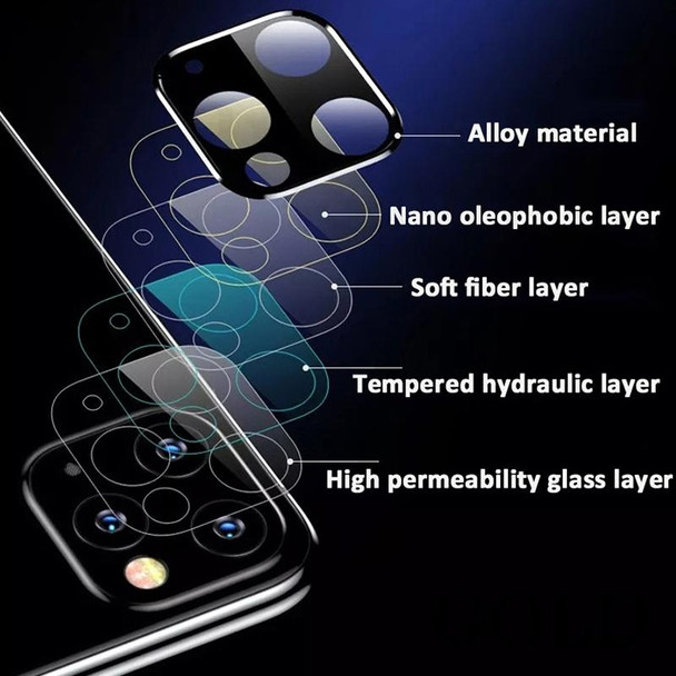 Titanium Alloy Camera Lens Protector Tempered Glass Film for iPhone 11 (Black)