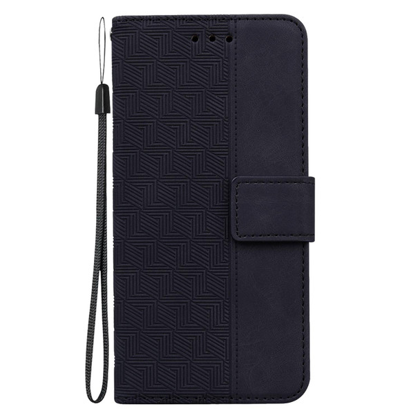 For Realme C67 4G Global Geometric Embossed Leather Phone Case(Black)