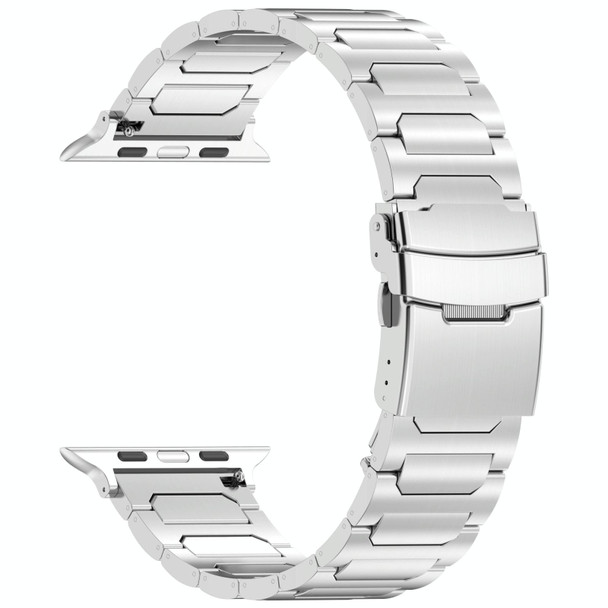 For Apple Watch Series 3 42mm I-Shaped Titanium Metal Watch Band(Silver)