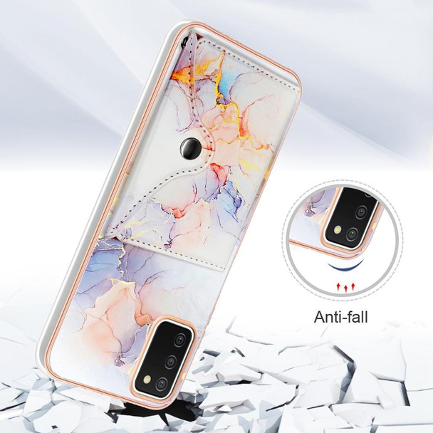 For Samsung Galaxy A03s US Version Marble Pattern IMD Card Slot Phone Case(Galaxy Marble White)