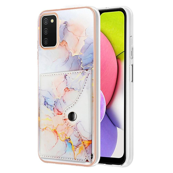 For Samsung Galaxy A03s US Version Marble Pattern IMD Card Slot Phone Case(Galaxy Marble White)