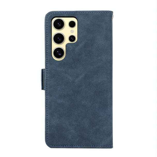 For Samsung Galaxy S23 Ultra 5G ABEEL Frosted Magnetic RFID Leather Phone Case(Blue)