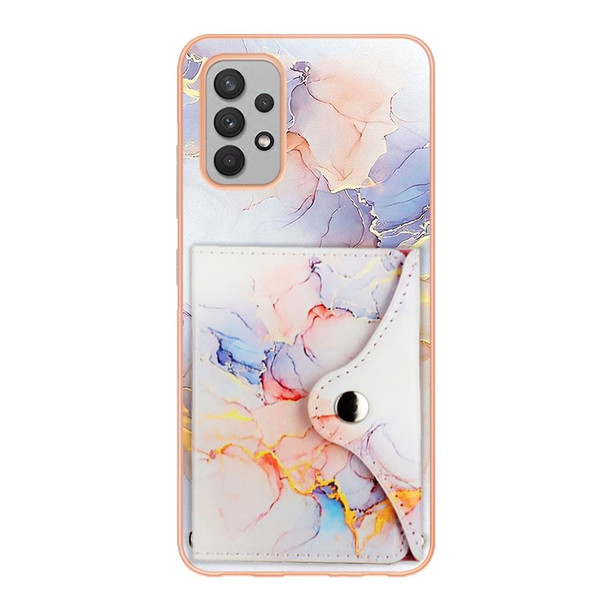 For Samsung Galaxy A32 4G EU Version Marble Pattern IMD Card Slot Phone Case(Galaxy Marble White)