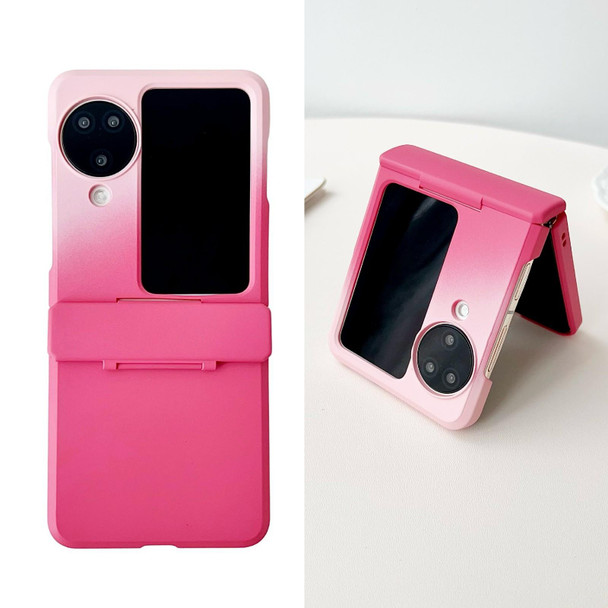 For OPPO Find N3 Flip Skin Feel PC Full Coverage Shockproof Phone Case(Pink+Red)