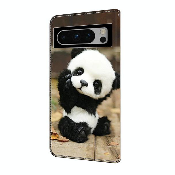 For Google Pixel 9 Crystal Painted Leather Phone case(Panda)