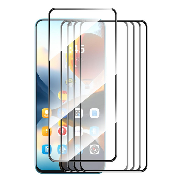 For Tecno Spark 20 5pcs ENKAY Full Glue High Aluminum-silicon Tempered Glass Film