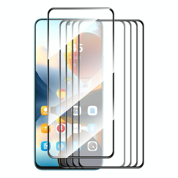 For Tecno Camon 19 Neo 5pcs ENKAY Full Glue High Aluminum-silicon Tempered Glass Film